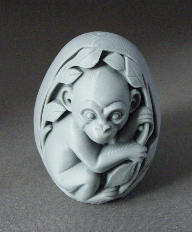 (image for) 3D Prints - Aap in Ei 1 (Meerdere Kleuren Mogelijk)
