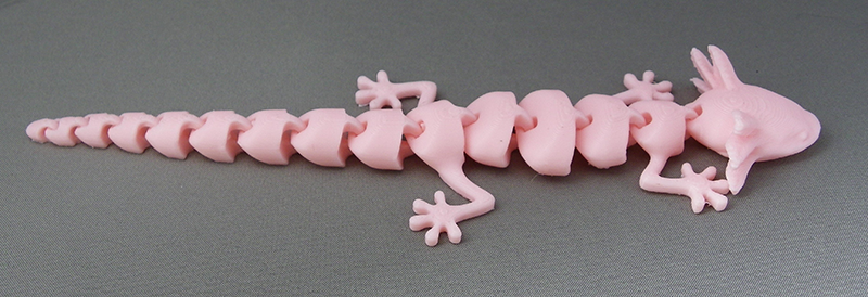(image for) 3D Prints - Beweegbare Axolotl 1 - Kersenrozen (Sakura-Pink)