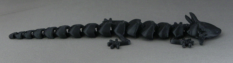 (image for) 3D Prints - Beweegbare Axolotl 1 - Zwart (Black)