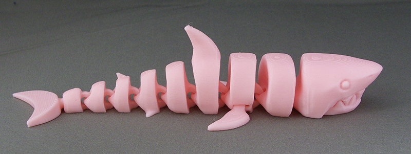 (image for) 3D Prints - Beweegbare Haai 1 - Kersenroze (Sakura pink)