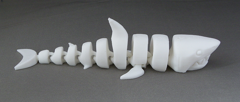 (image for) 3D Prints - Beweegbare Haai 1 - Wit (White)