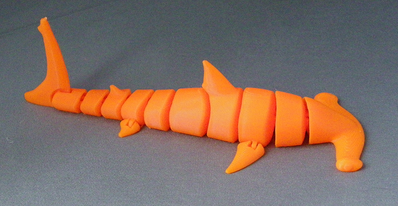 (image for) 3D Prints - Beweegbare Hamerhaai 1 - Zonnig Oranje (Sunny Orange)