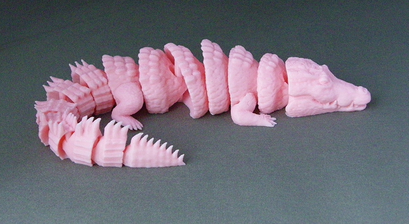 (image for) 3D Prints - Beweegbare Krokodil 1 - Kersenroze (Sakura Pink)