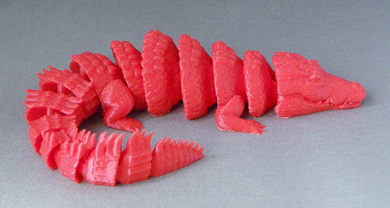 (image for) 3D prints - Beweegbare Krokodil 1 - Rood (Red)
