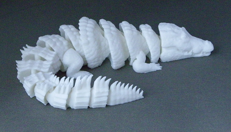(image for) 3D Prints - Beweegbare Krokodil 1 - Wit (White)