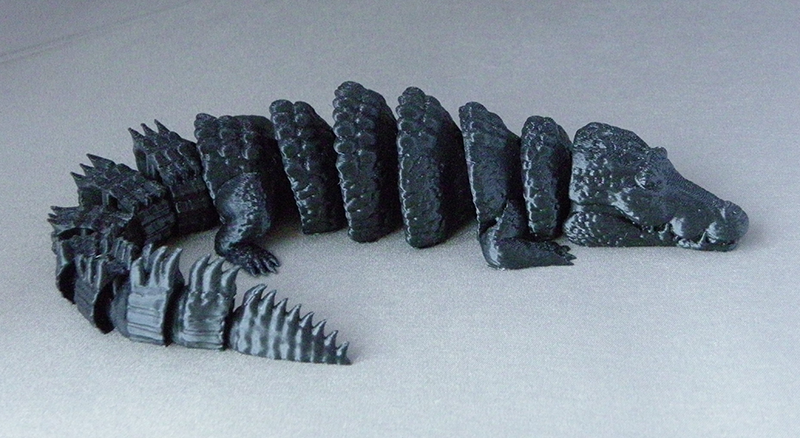 (image for) 3D prints - Beweegbare Krokodil 1 - Zwart (Black)