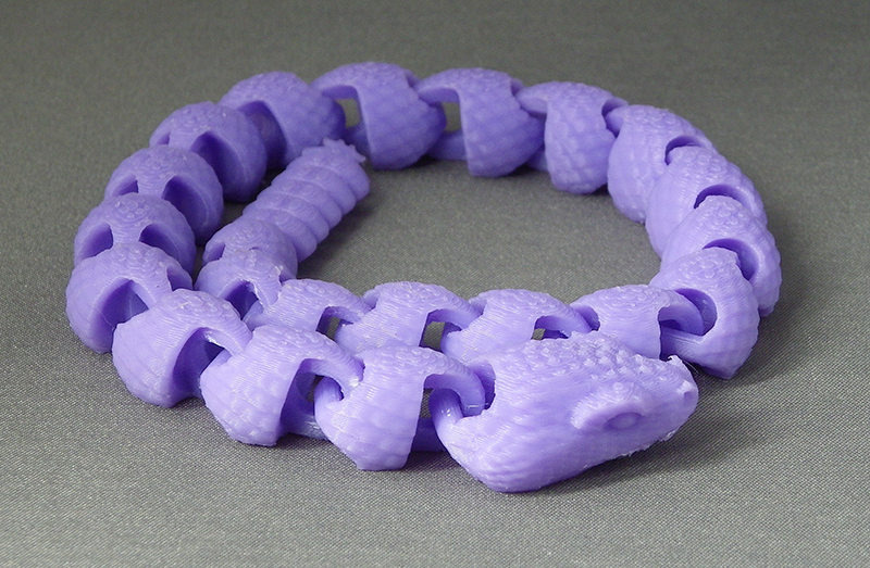 (image for) 3D Prints - Beweegbare Ratelslang 1 - Paars (Purple)