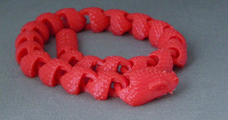 (image for) 3D Prints - Beweegbare Ratelslang 1 - Rood (Red)