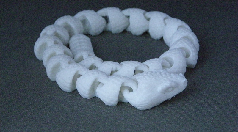 (image for) 3D Prints - Beweegbare Ratelslang 1 - Wit (White)