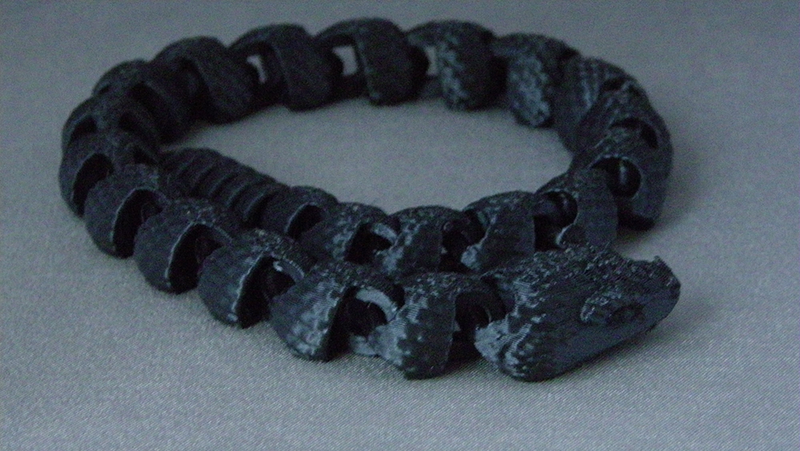 (image for) 3d Prints - Beweegbare Ratelslang 1 - Zwart (Black)