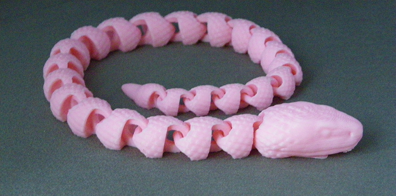 (image for) 3D Prints - Beweegbare Slang 1 - Kersenroze (Sakura Pink)