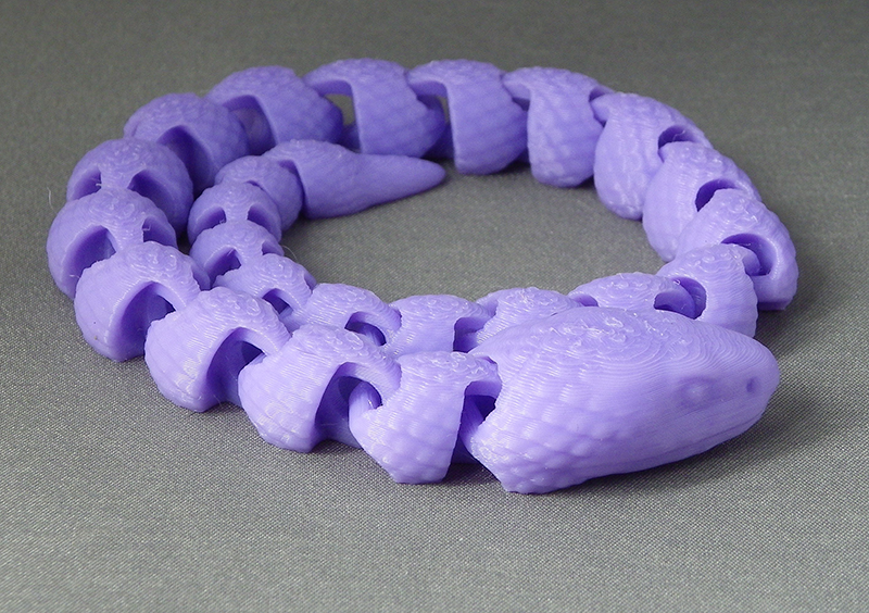 (image for) 3D Prints - Beweegbare Slang 1 - Paars (Purple)