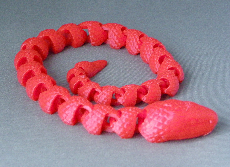 (image for) 3D Prints - Beweegbare Slang 1 - Rood (Red)