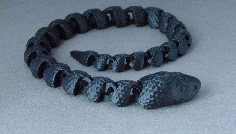 (image for) 3D Prints - Beweegbare Slang 1 - Zwart (Black)
