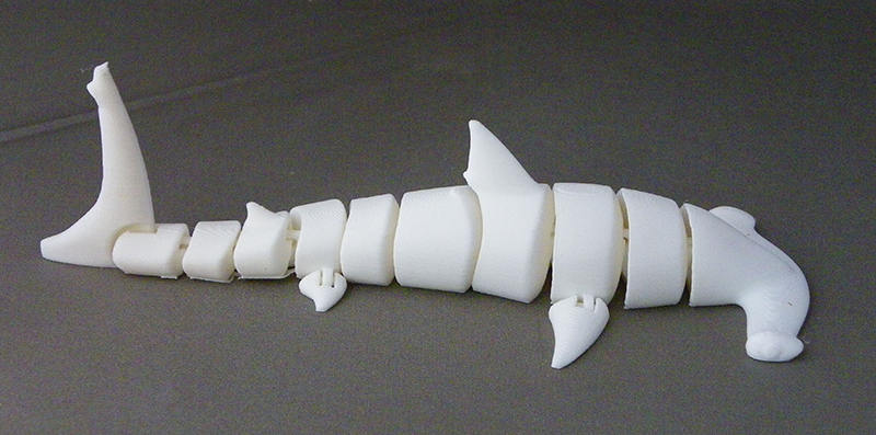 (image for) 3D Prints - Beweegbare Hamerhaai 1 - Wit (White)