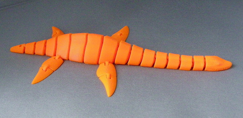 (image for) 3D Prints - Beweegbare Plesiosaurus 1 - Zonnig Oranje (Sunny Orange)