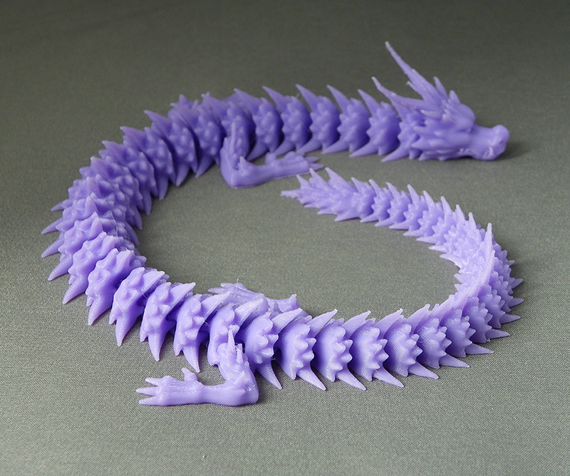 (image for) 3D Prints - Beweegbare Draak 1 - Paars (Purple)