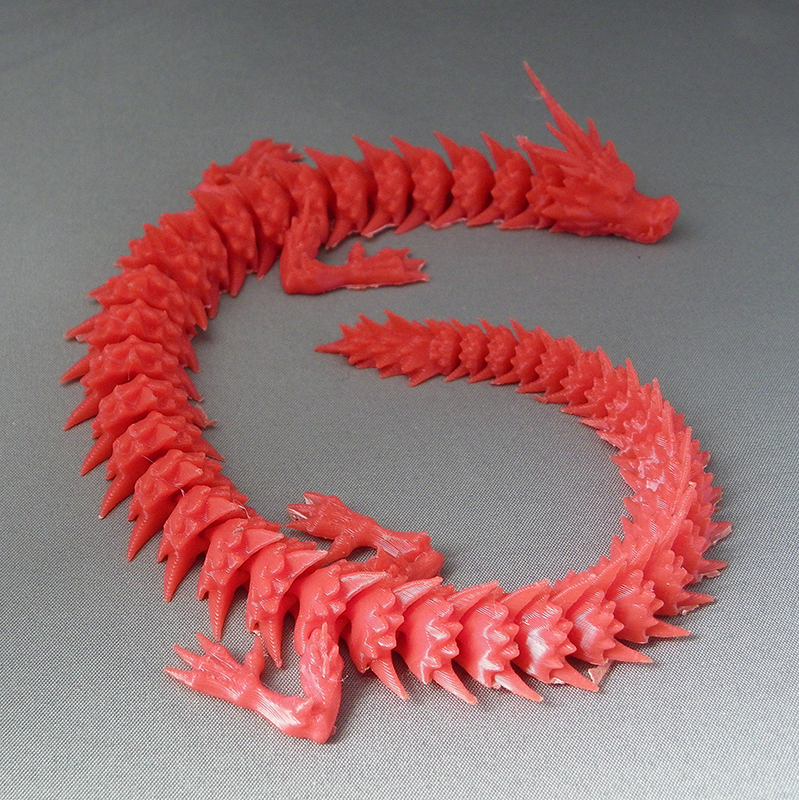 (image for) 3D Prints - Beweegbare Draak 1 - Rood (Red)