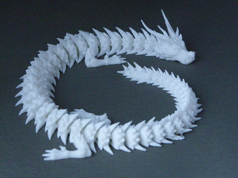 (image for) 3D Prints - Beweegbare Draak 1 - Wit (White)