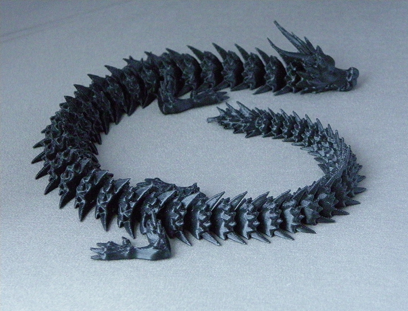 (image for) 3D Prints - Beweegbare Draak 1 - Zwart (Black)