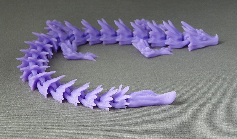 (image for) 3D Prints - Beweegbare Draak 2 - Paars (Purple)