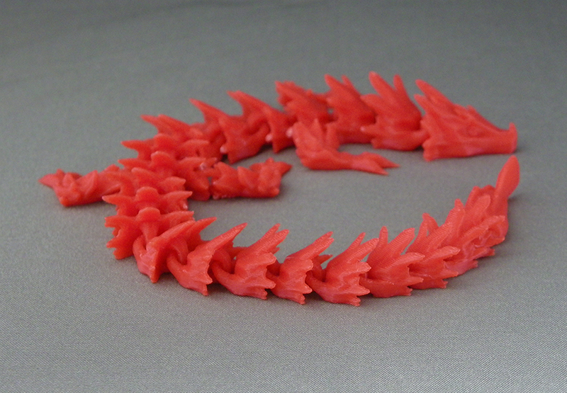 (image for) 3D Prints - Beweegbare Draak 2 - Rood (Red)