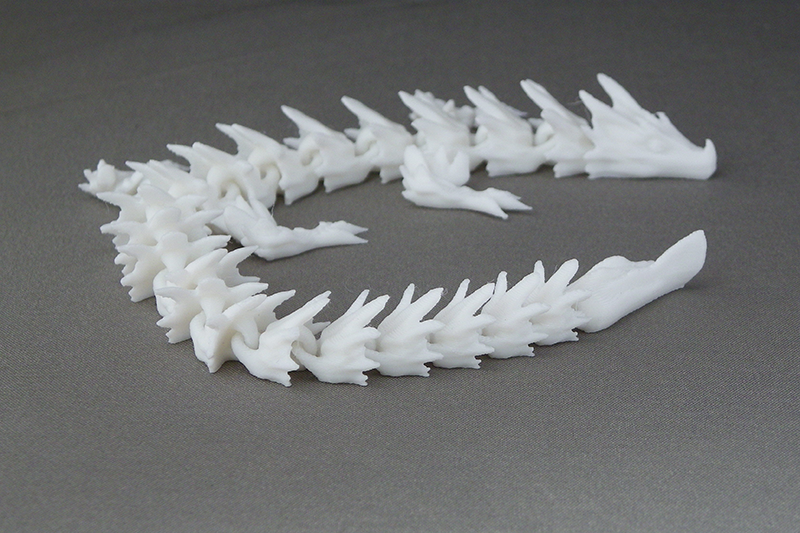 (image for) 3D Prints - Beweegbare Draak 2 - Wit (White)