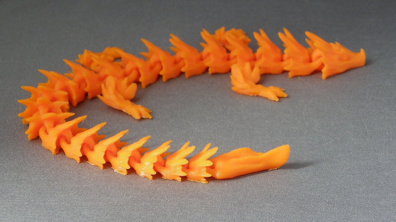 (image for) 3D Prints - Beweegbare Draak 2 - Zonnig Oranje (Sunny Orange)
