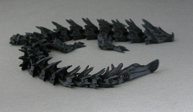 (image for) 3D Prints - Beweegbare Draak 2 - Zwart (Black)