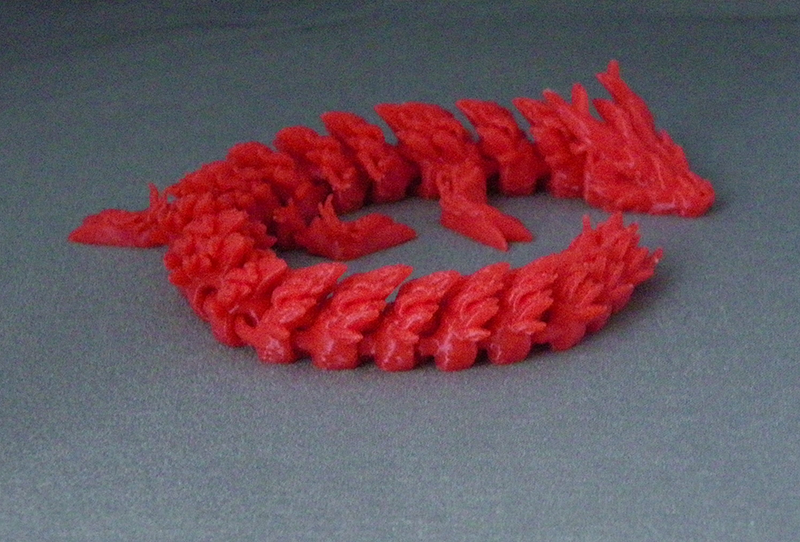 (image for) 3D Prints - Beweegbare Draak 3 - Rood (Red)