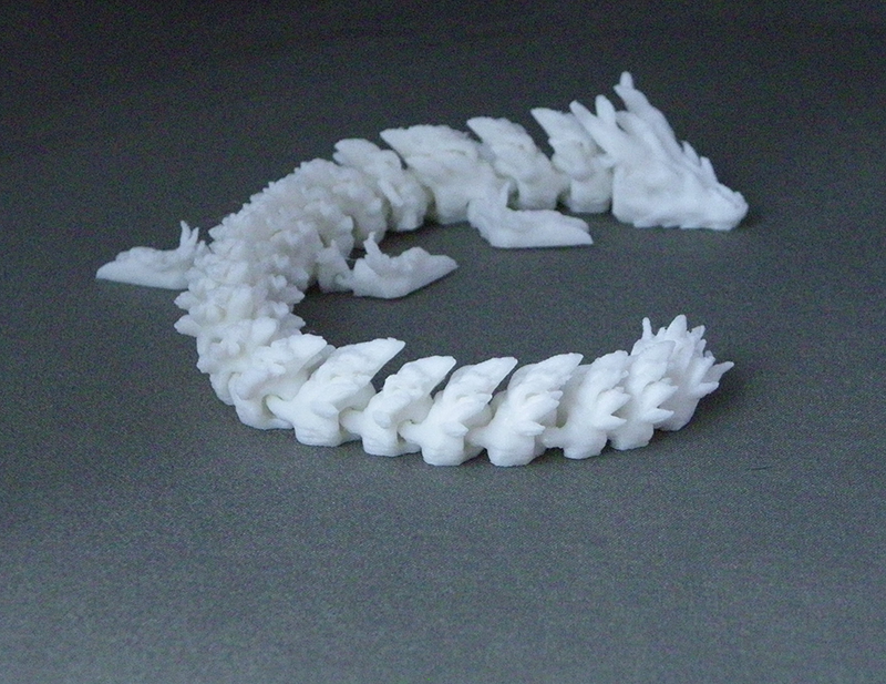 (image for) 3D Prints - Beweegbare Draak 3 - Wit (White)