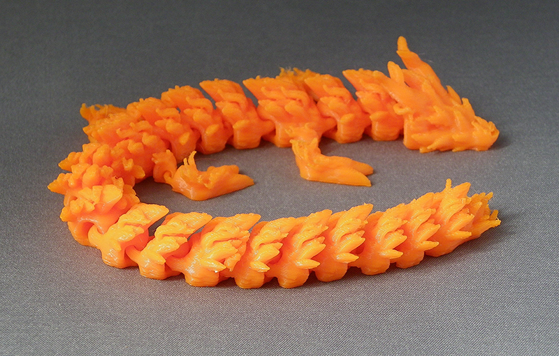 (image for) 3D Prints - Beweegbare Draak 3 - Zonnig Oranje (Sunny Orange)