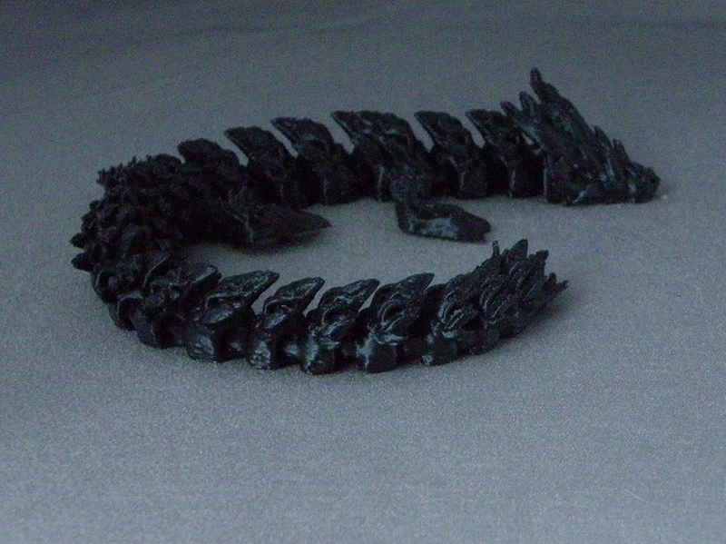 (image for) 3D Prints - Beweegbare Draak 3 - Zwart (black)