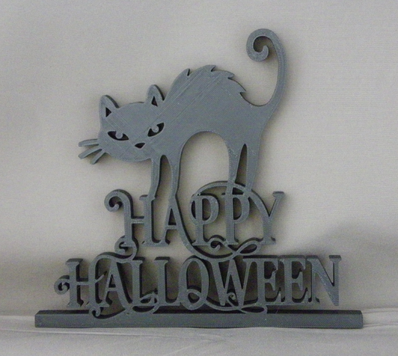 (image for) 3D Prints - Happy Helloween Bord Kat 1 (Meerdere Kleuren Mogelijk)