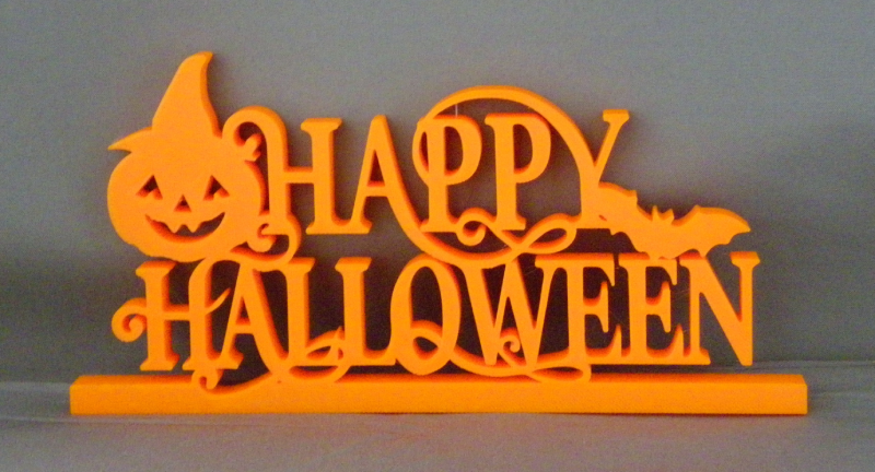 (image for) 3D Prints - Happy Helloween Bord Pompoen 1 (Meerdere Kleuren Mogelijk)