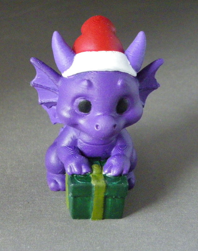 (image for) 3D Prints - Draak met Kado 1 - Geschilderd