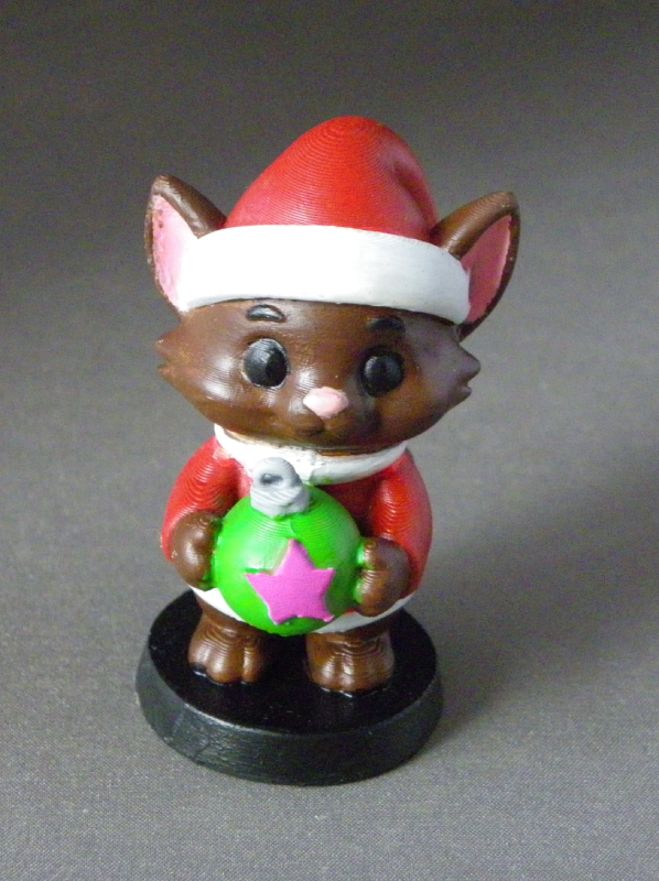 (image for) 3D Prints - Kat met Kerstbal 1 - Geschilderd