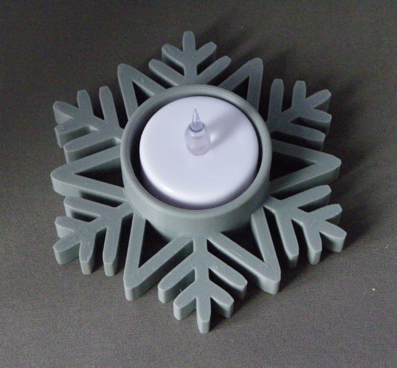 (image for) 3D Prints - Sneeuwvlok Theelichthouder 1 (Meerdere Kleuren Mogelijk)