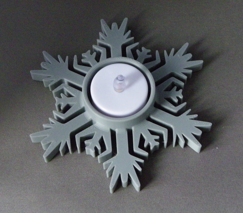 (image for) 3D Prints - Sneeuwvlok Theelichthouder 2 (Meerdere Kleuren Mogelijk)