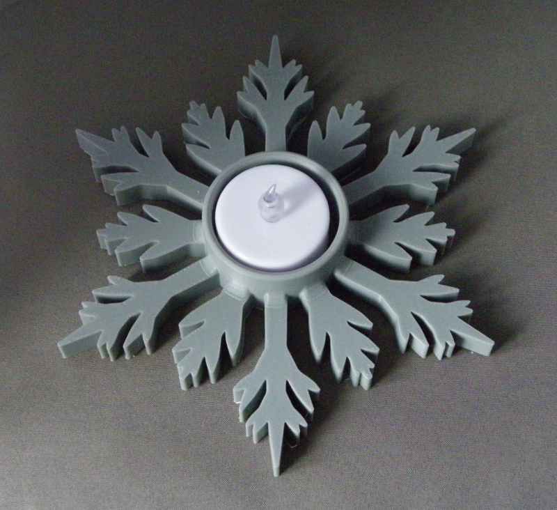 (image for) 3D Prints - Sneeuwvlok Theelichthouder 3 (Meerdere Kleuren Mogelijk)
