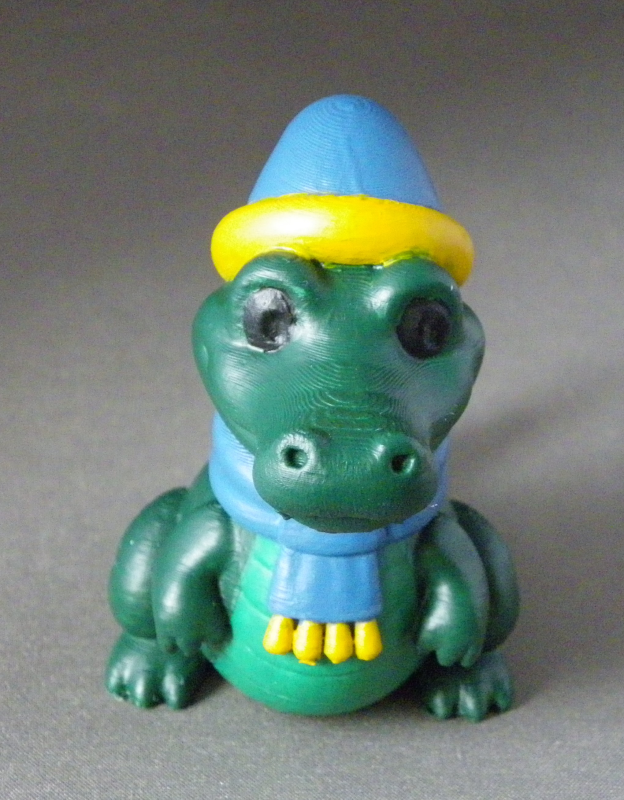 (image for) 3D Prints - Winter Krokodil 1 - Geschilderd