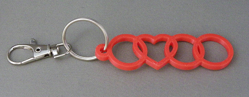 (image for) 3D Prints - Audi Sleutelhanger 1 - Rood (Red)