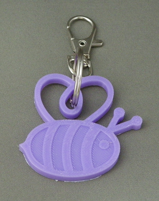 (image for) 3D Prints - Bij Sleutelhanger 1 - Paars (Purple)