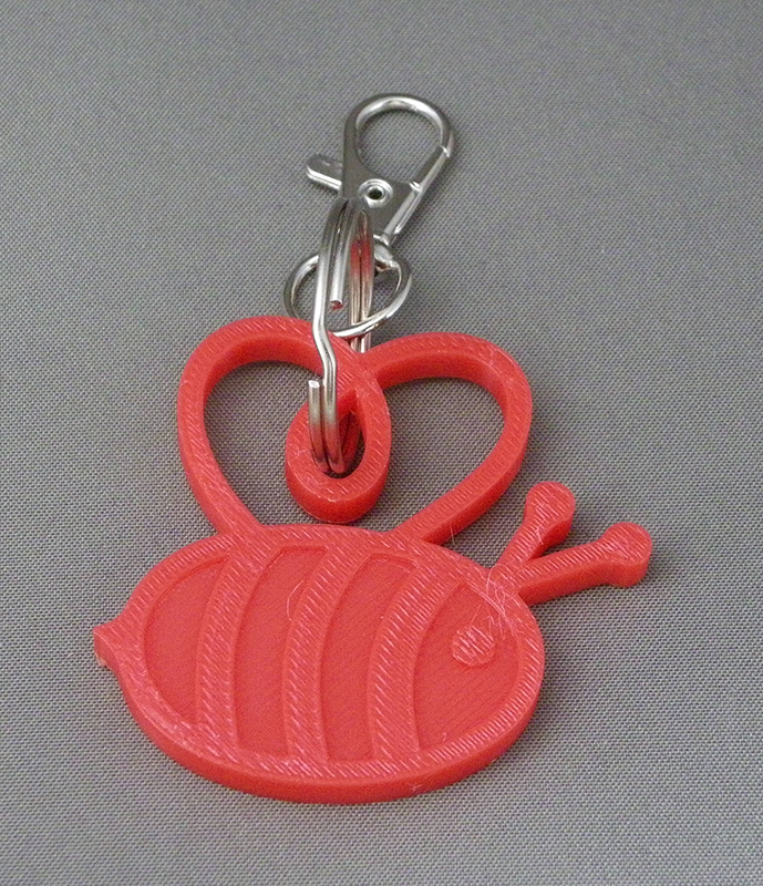 (image for) 3D Prints - Bij Sleutelhanger 1 - Rood (Red)