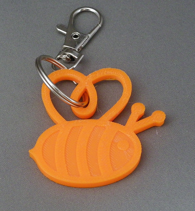 (image for) 3D Prints - Bij Sleutelhanger 1 - Zonnig Oranje (Sunny Orange)