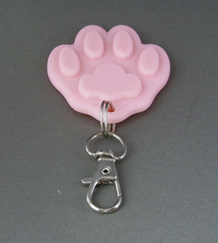 (image for) 3D Prints - Dierenpoot Sleutelhanger 1 - Kersenroze (Sakura Pink)