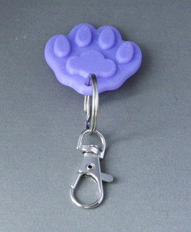 (image for) 3D Prints - Dierenpoot Sleutelhanger 1 - Paars (Purple)
