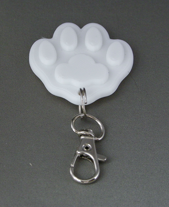 (image for) 3D Prints - Dierenpoot Sleutelhanger 1 - Wit (White)