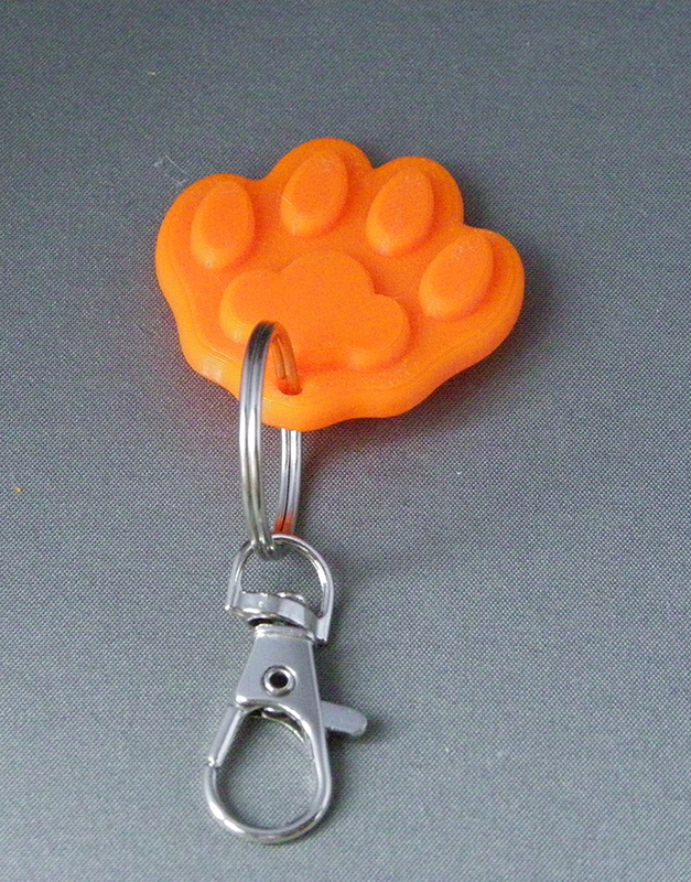 (image for) 3D Prints - Dierenpoot Sleutelhanger 1 - Zonnig Oranje (Sunny orange)