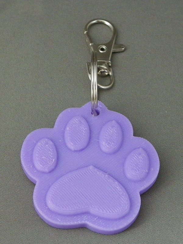 (image for) 3D Prints - Dierenpoot Sleutelhanger 2 - Paars (Purple)
